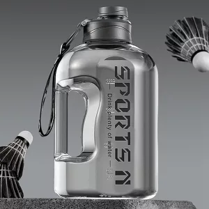 Botella de Agua Deportiva de Gran Capacidad - Gris