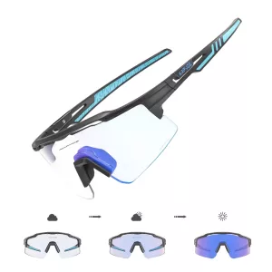 Gafas de Ciclismo Fotocromáticas - Bicicleta de Montaña - Negro-Azul