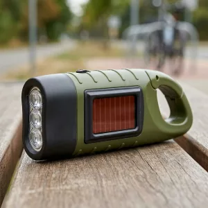 hand crank flashlight, led flashlight, camping flashlight, solar flashlight